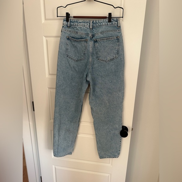 ASOS Blue Wide Leg High-Waisted Barrel Jeans - Picture 2 of 3